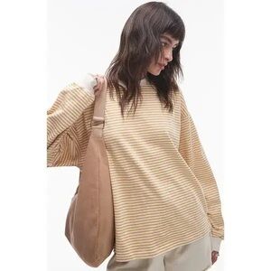 Topshop Oversized Stripe Long Sleeve Shirt